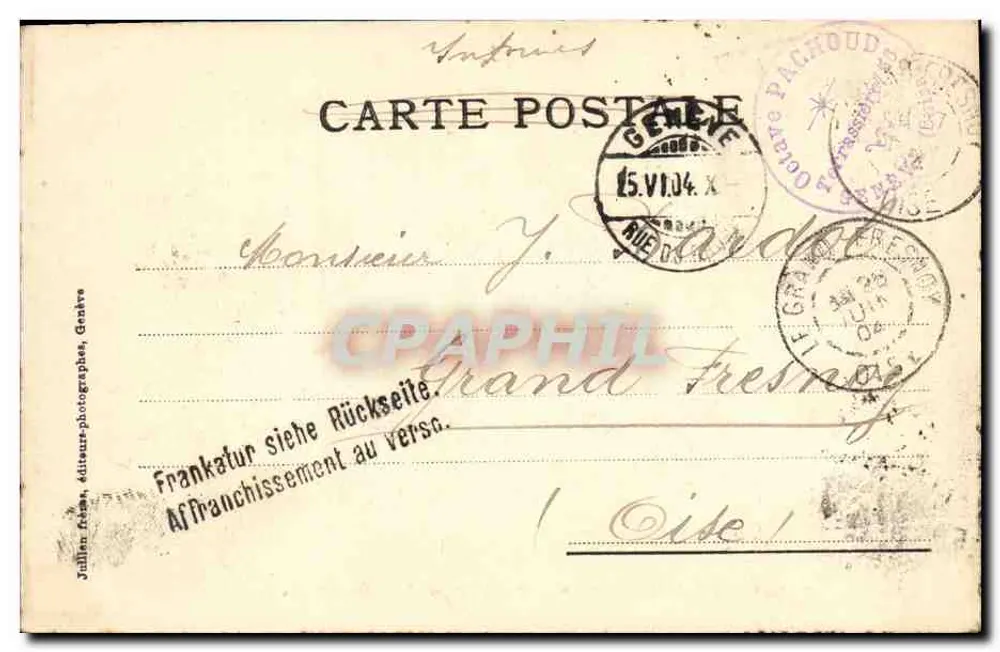 Genf — Ansicht vom Parc Mon-Repos — Octave Paehlmann - Rückseite