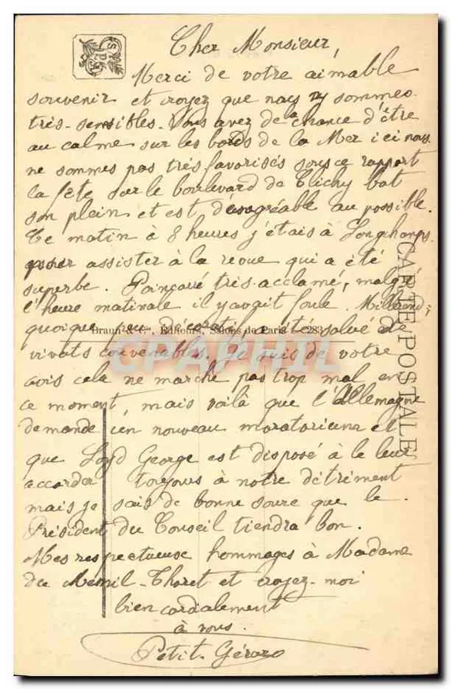 Pax in Gloria — Dwa żołnierze przed pomnikiem w krajobrazie górskim — Petit-Gérard, nr 283 - Rewers