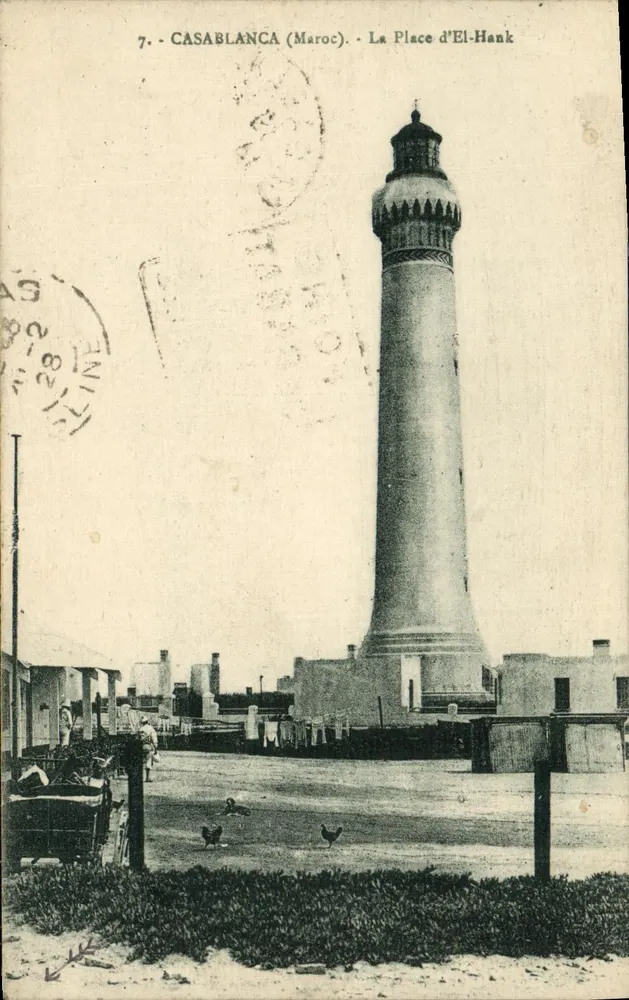 Casablanca (Marrocos) - A Praça de El-Hank - Farol - Frente