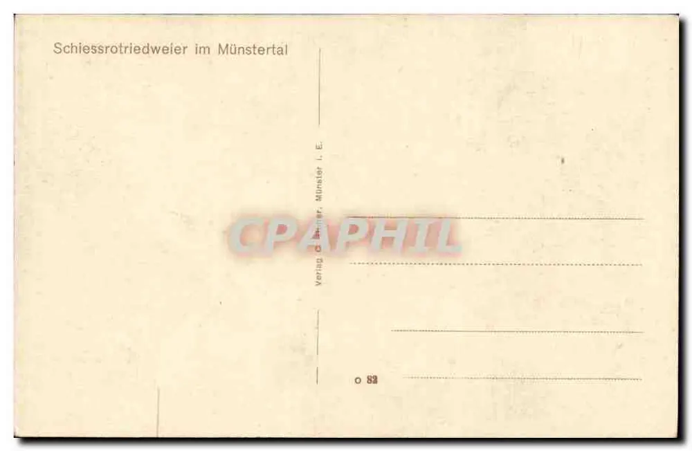 Schiessrotriedweier im Münstertal — vue panoramique — editor Verlag C. Bäumer, Münster I. E., n° 83 - Verso