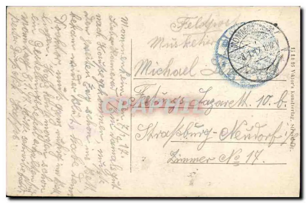 Mommenheim i. Els. — Vista da Hauptsstrasse, Posto Imperial, Igreja, Prefeitura, Casa Paroquial, Escola de Meninos — editor não identificado - Verso