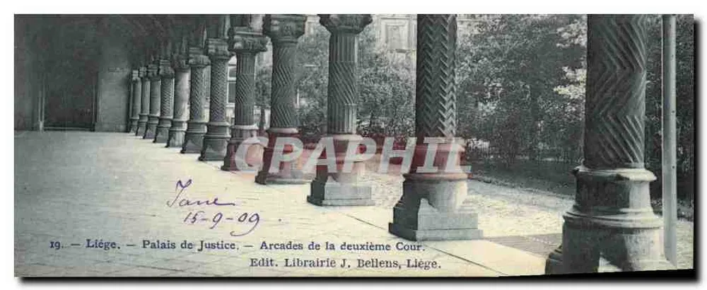 Liège — Palast der Gerechtigkeit — Arcaden der zweiten Kammer — Librairie J. Bellens, Liège - Vorderseite