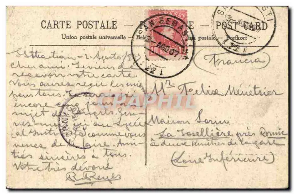 San Sebastián — Säulen des María Cristina Brücke — L.S. n°23 - Rückseite