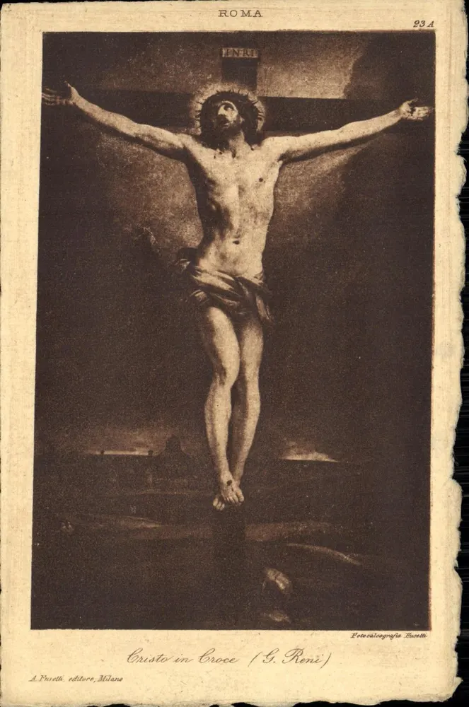 Crucificação — obra de G. Reni — A. Pirelli, editor, Milão - Frente