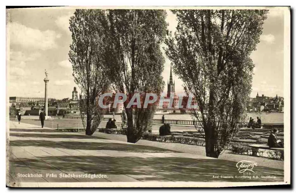 Stockholm — Vue du Stadshussträdgården — Axel-Eliassons Konstförlag A.B. n° 5763 - Vorderseite