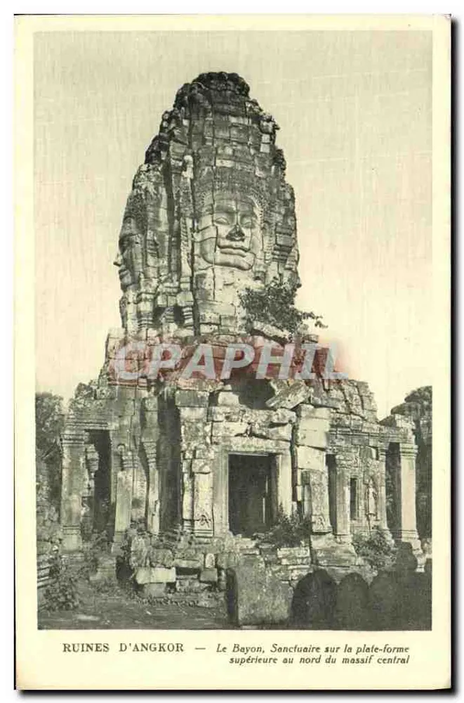 Ruinen Von Angkor — Der Bayon, Heiligtum Auf Der Oberen Plattform Nordwestlich Des Zentralen Massivs — Photo NADAL Saigon Ausgabe 124 - Vorderseite