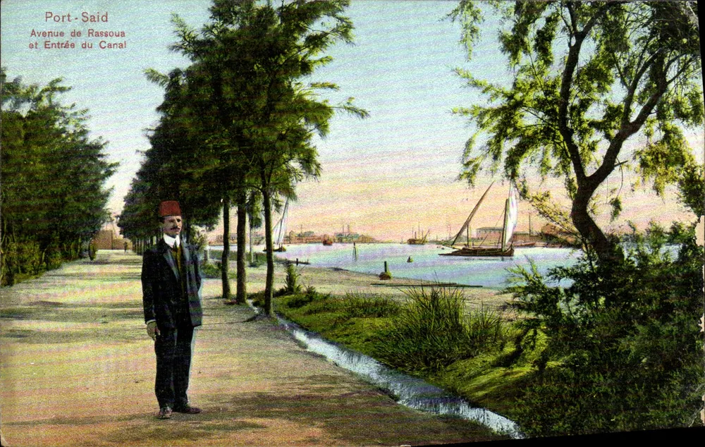 Port-Saïd — Avenue de Rassoua und Eingang zum Kanal — Epitímios Frères, n° 55095 - Vorderseite