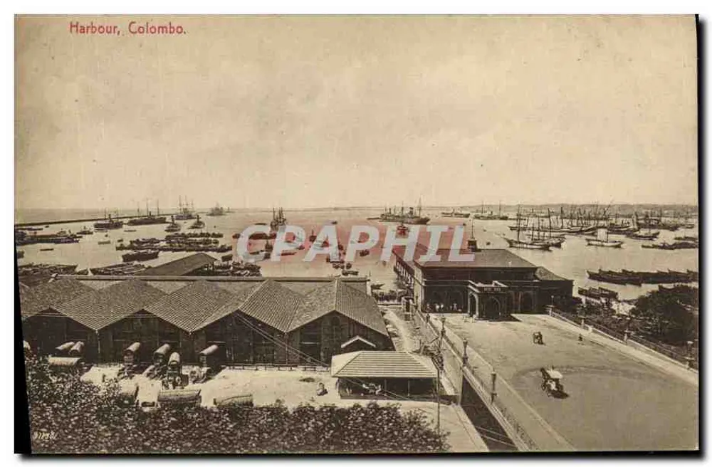 Porto de Colombo — vista aérea — Pild & Co. Ceylon, No. 1 - Frente