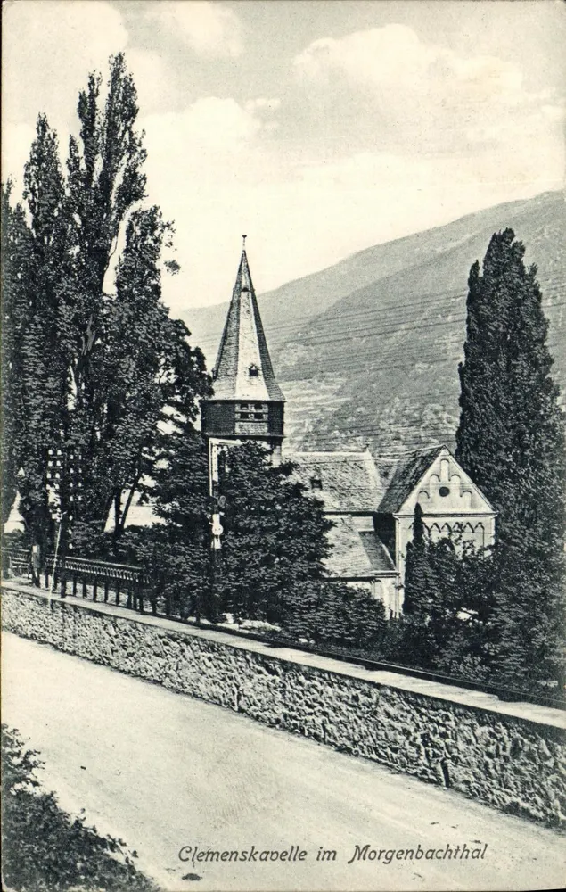 Clemenskavelle im Morgenbachthal — chiesa e paesaggio montuoso — editore sconosciuto - Recto