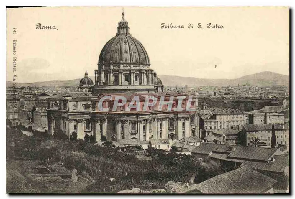 Roma — Tribune de S. Pietro — Editor Ernesto Richter, n° 849 - Frente