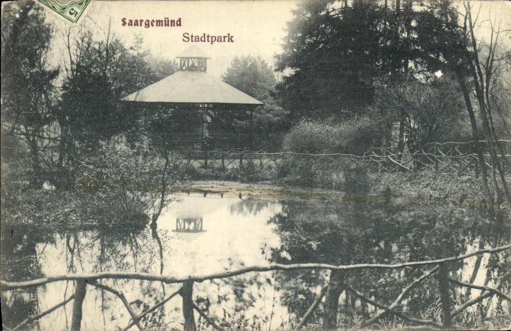 Saargemünd — Stadtspark — J.M. & Cie, Str. 1908 - Frente