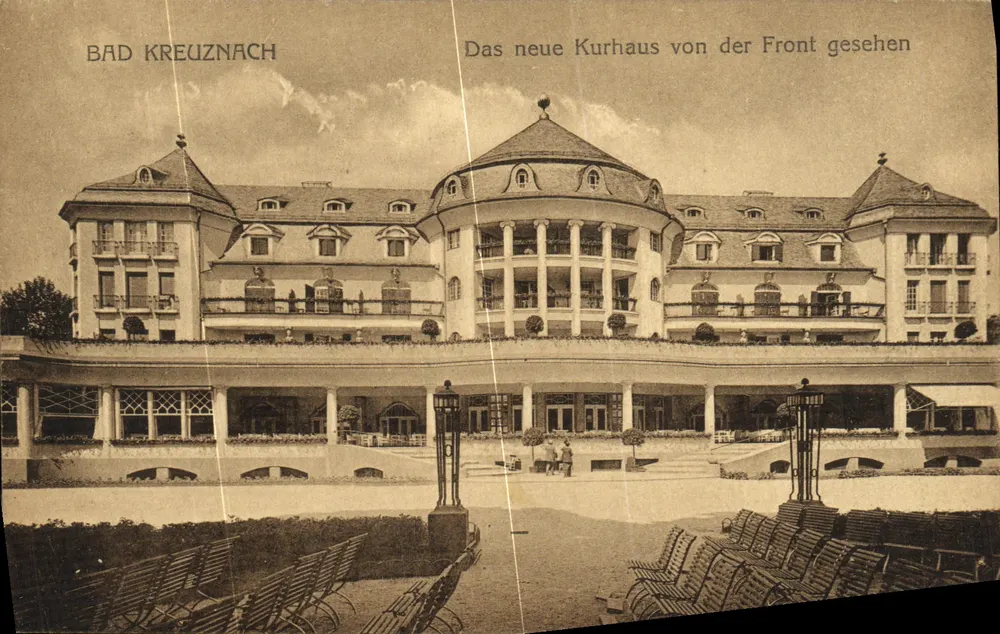 Bad Kreuznach — Das neue Kurhaus von der Front gesehen — unbekannter Verleger - Vorderseite