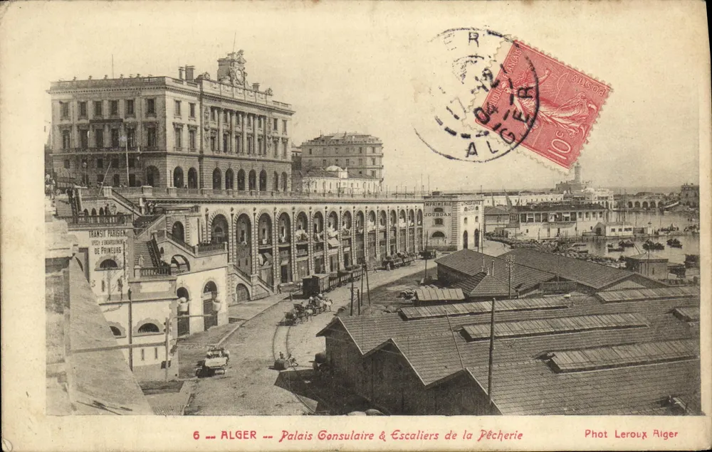 Alger — Konsularpalast & Treppen der Pêcherie — Phot Leroux Alger - Vorderseite
