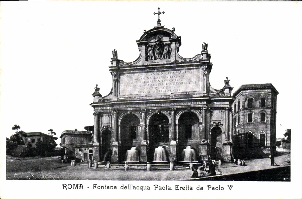 Rom - Fontana dell'acqua Paola. Eretta da Paolo V - Vorderseite