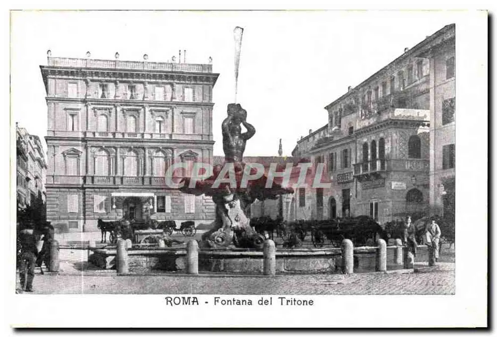 Roma - Fontana del Tritone — editor Cartolina Postale Italiana - Frente