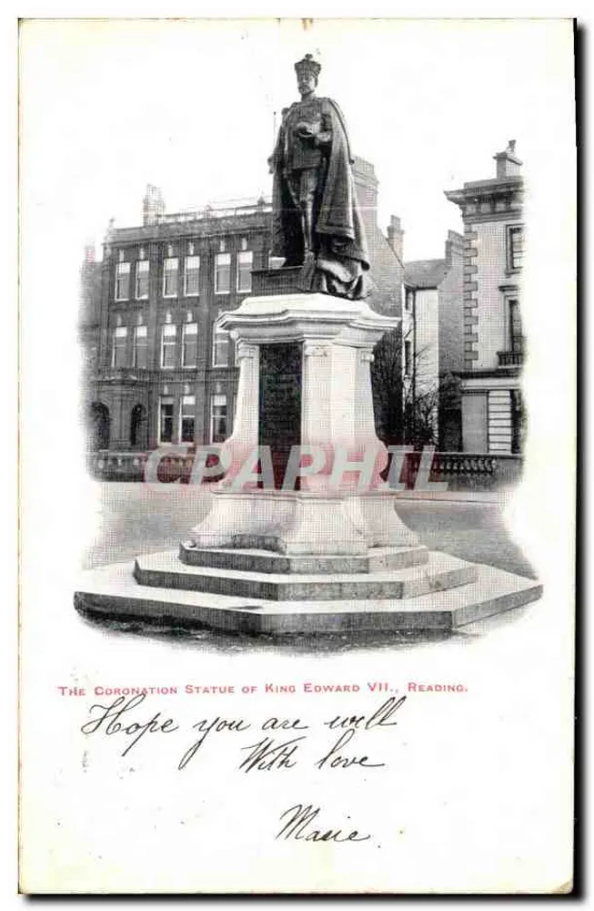 Statue der Krone von König Edward VII in Reading — Verleger nicht sichtbar, Seriennummer nicht sichtbar - Vorderseite