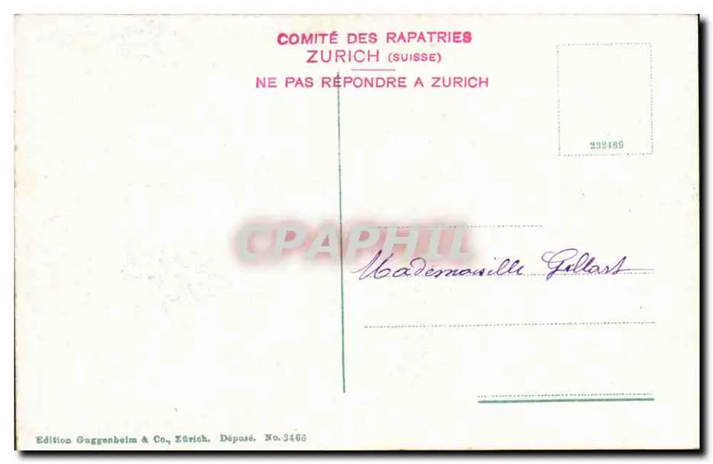Zürich — Quaibrücke, Alpenquai und Uetliberg — Edition Guggenheim & Co, Zürich - Rückseite