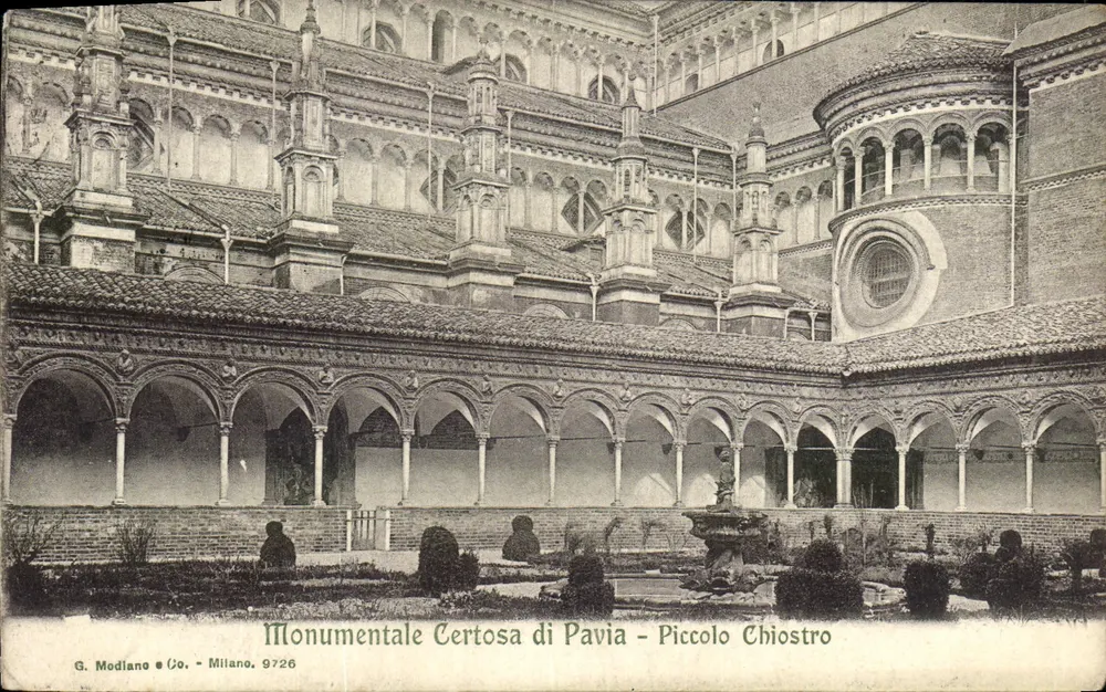 Certosa di Pavia — Pequeno Chiostro — G. Modiano & Co. - Milano, 9726 - Frente