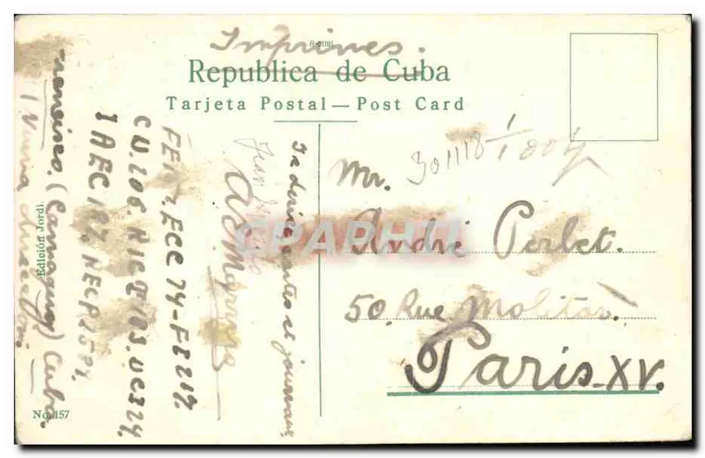 Habana: Auf dem Weg zum Morro Schloss. — Édition Jordi, n°157 - Rückseite