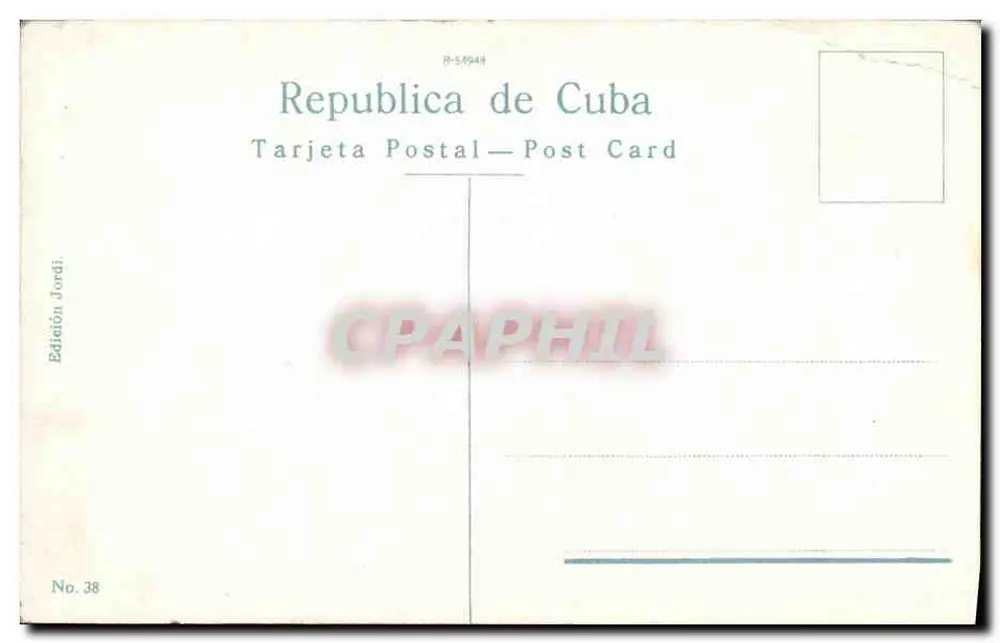 Cuba: Tropisch landschap (I. Pines) — Uitgave Jordi, n° 38 - Achterkant