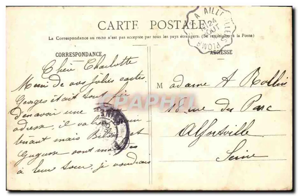 Hotel de la Tête d'Or — Plombières-les-Bains — Ad. Fleurot, phot. 94-04 - Rückseite