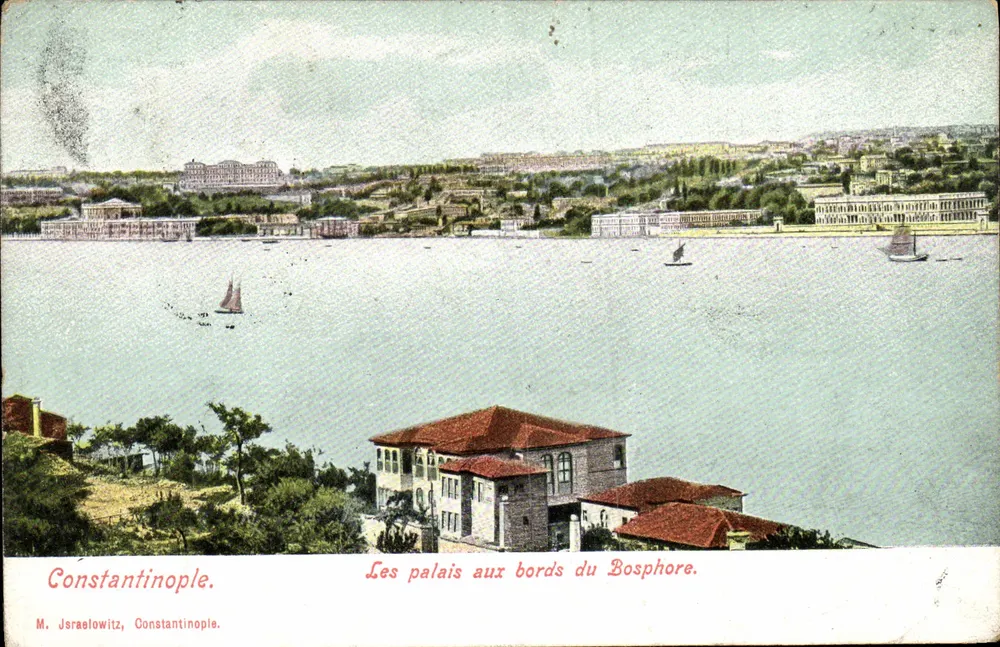 Konstantinopel — Ansicht der Paläste am Bosporus — M. Israelowitz, Konstantinopel - Vorderseite