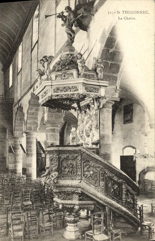 St Thégonnec — A Cadeira — Editor A. Allier, Morlaix, n°51 - Frente
