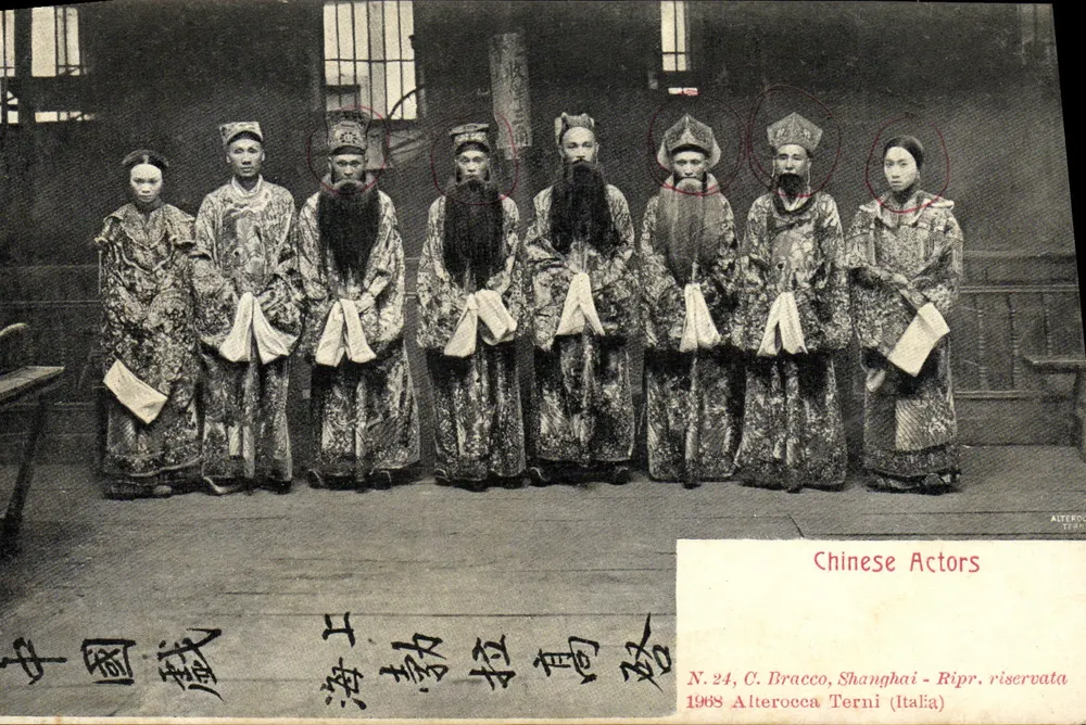 Acteurs chinois — scène de théâtre — éditeur Alterocca Terni, n° 24 - Frente