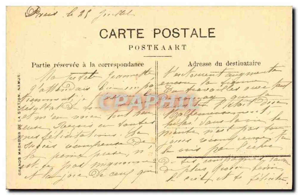 Namur — Castelo dos Condes — Grandes Magasins de la Station, Namur - Verso
