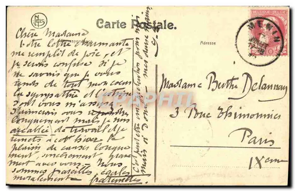 Bruges — O Palácio do Branco — editor Paris-Hippon - Verso