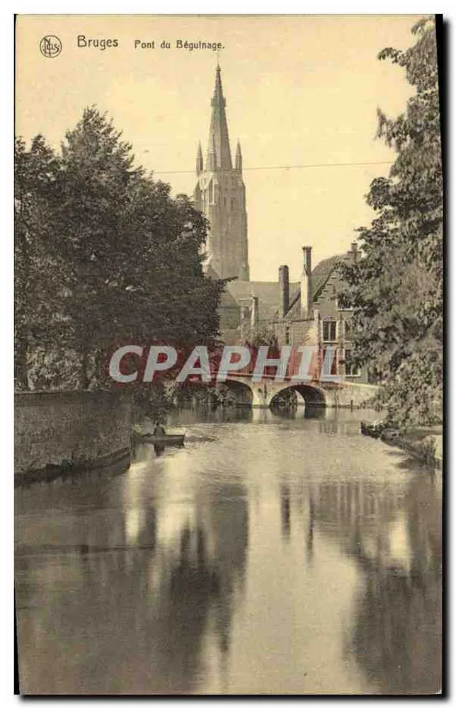 Bruges — Ponte do Béguinagem — editor N. Thill, série 12, n° 56 - Frente