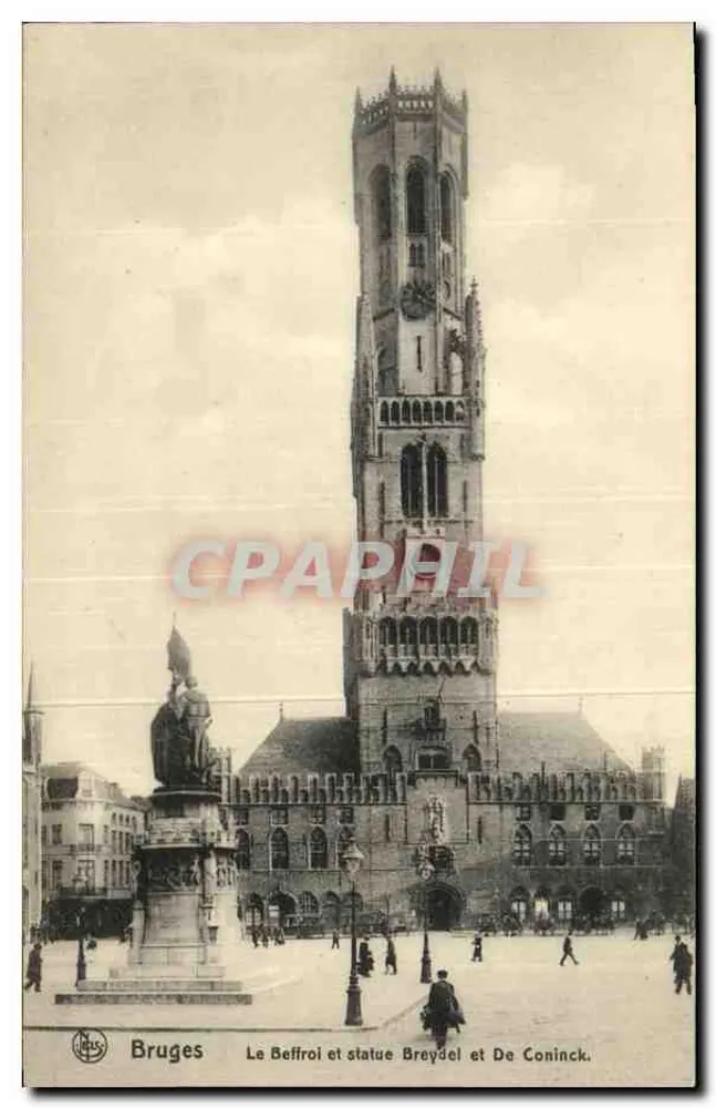 Brügge — Der Glockenturm und Statuen Breydel und De Coninck — N.BIS, Serie 12, Nr. 43 - Vorderseite