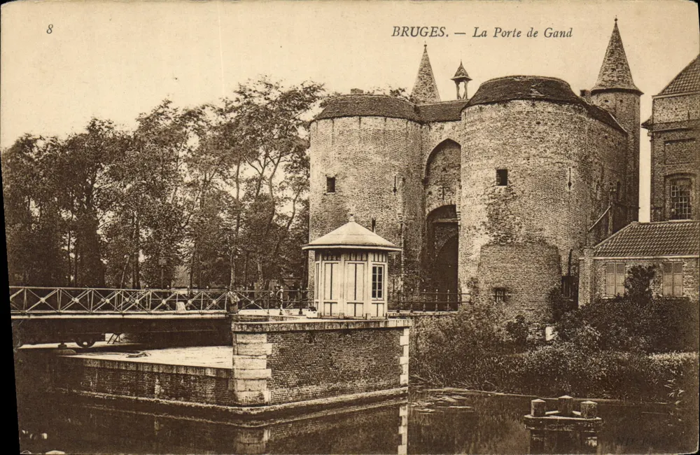 Bruges — A Porta de Gand — editor não identificado, n° de série 8 - Frente