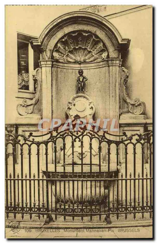 Bruxelas - Monumento Manneken-Pis — editor Phototypie, n° 109 - Frente