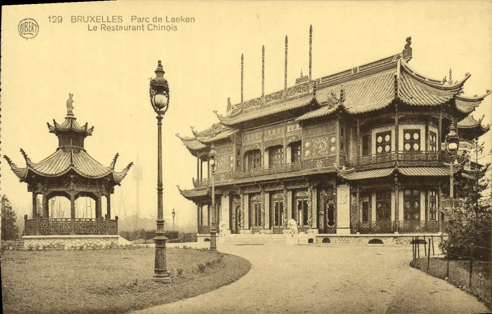 Brüssel - Park von Laeken - Das chinesische Restaurant — Verlag G. Albert, Nr. 129 - Vorderseite