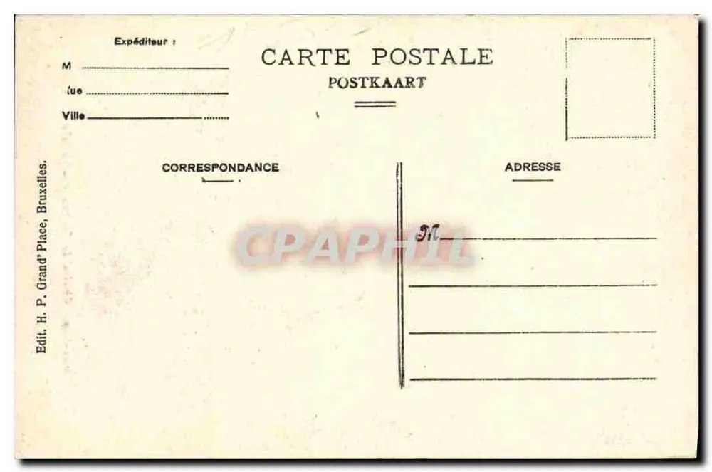Brüssel. Ansicht des Altars der Kirche Ste-Gudule — Verlag H. P. Grand, Brüssel - Rückseite