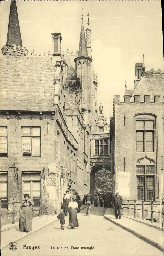 Bruges — A rua do burro cego — Ed. Nels, Bruxelas - Frente