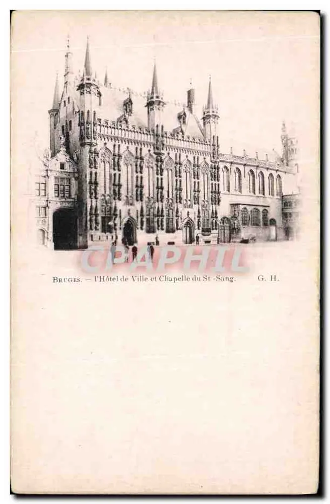 Bruges — Das Rathaus und die Kapelle des Heiligen Blutes — G. H. - Vorderseite