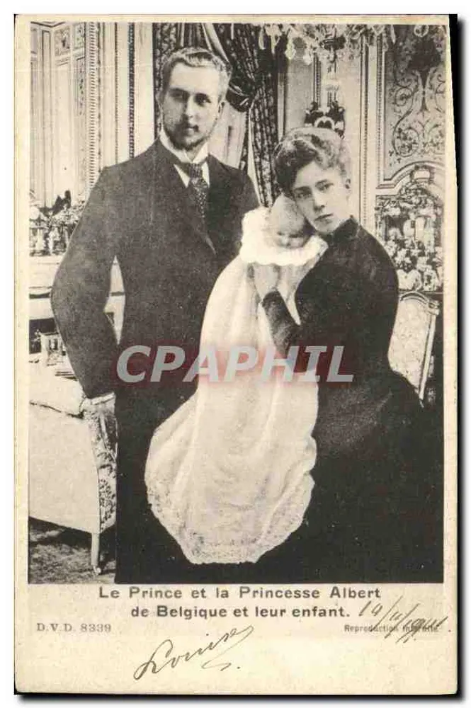 Der Prinz und die Prinzessin Albert von Belgien und ihr Kind — D.V.D. 8339 — Reproduktion verboten - Vorderseite