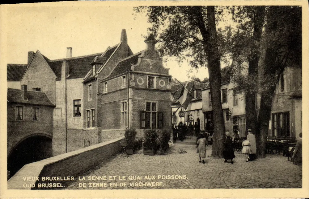Altes Brüssel, die Senne und der Quai aux Poissons — Ausstellung Brüssel 1935 - Vorderseite
