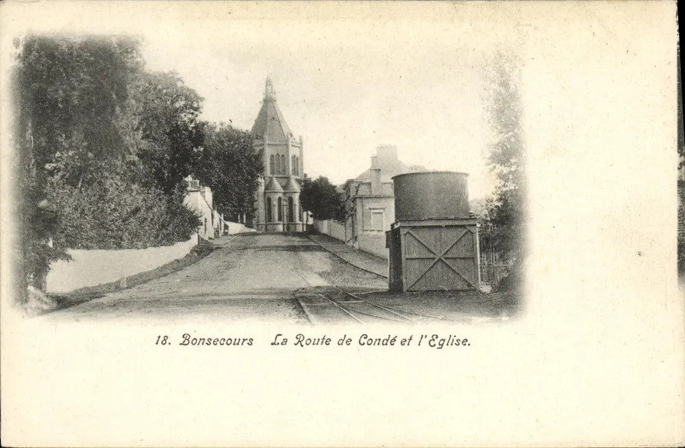 Bonsecours — Die Straße von Condé und die Kirche — n°18 - Vorderseite