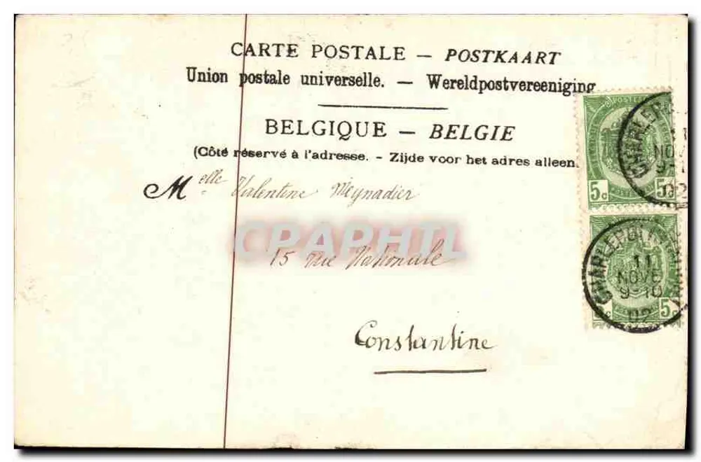 Charleroi — Französischer Denkmal auf dem Friedhof — Verlag François Bertrand, Rue de France, n°10 - Rückseite