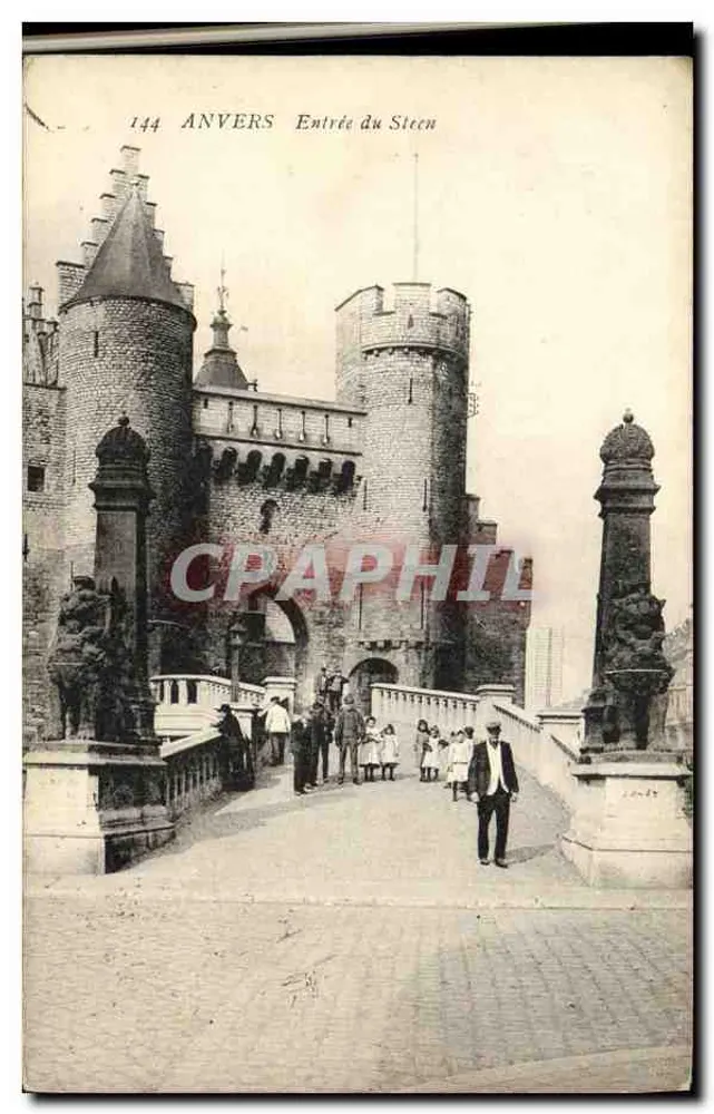 Anvers — Entrada do Steen — editor anônimo, n° 144 - Frente