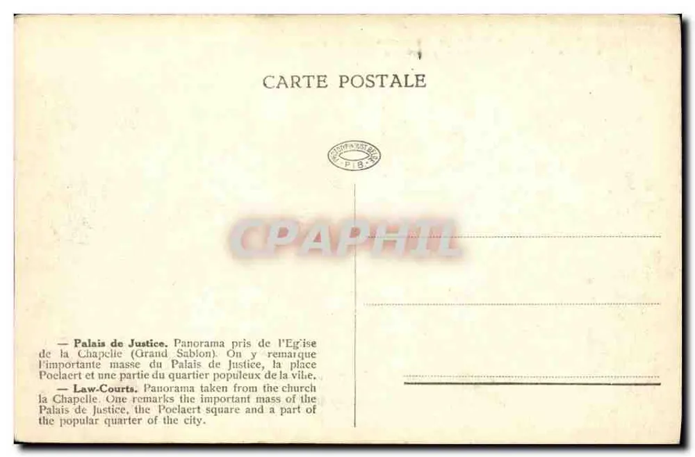 Bruselas - Palacio de Justicia. Panorama — P.I.B. editor - Reverso
