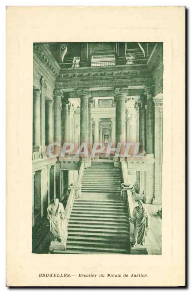Bruselas — Escaleras del Palacio de Justicia — editor anónimo, n° 19 - Anverso
