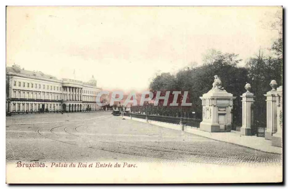 Brüssel. Königspalast und Eingang zum Park - Vorderseite