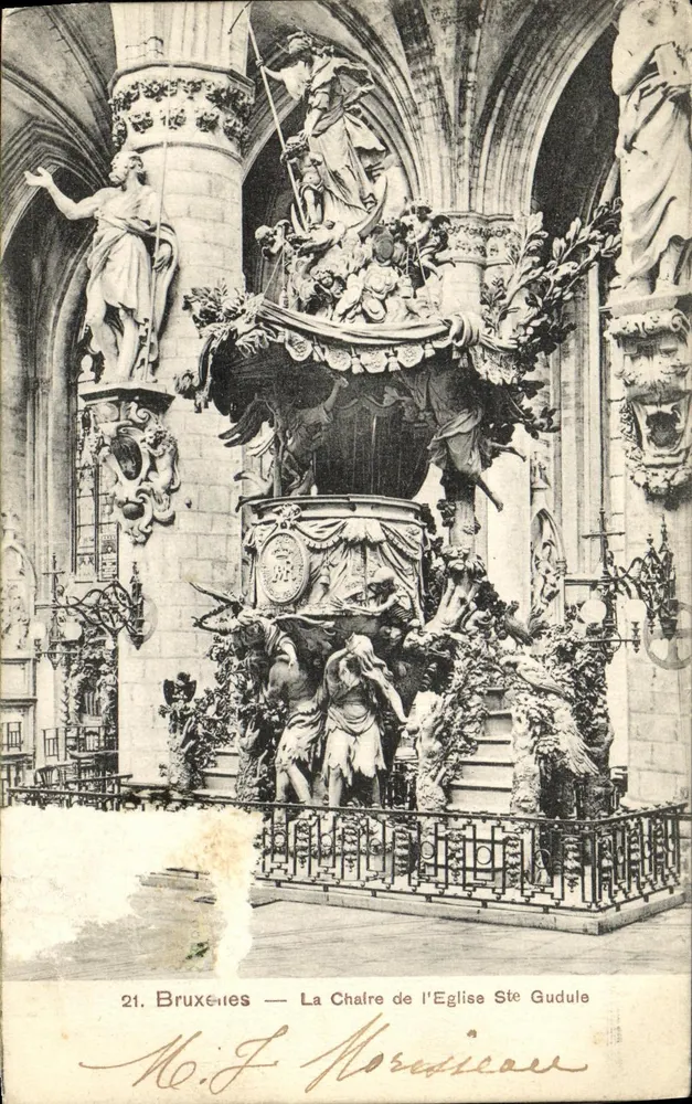 Bruxelles — La Chaire de l'Église Ste Gudule — éditeur Th. van den Houvel - Vorderseite