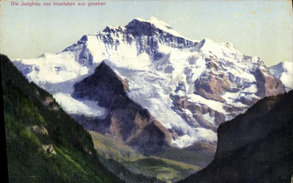 Die Jungfrau aus der Sicht von Interlaken — Edition Art. Perrochet & David, Nr. 795 - Vorderseite