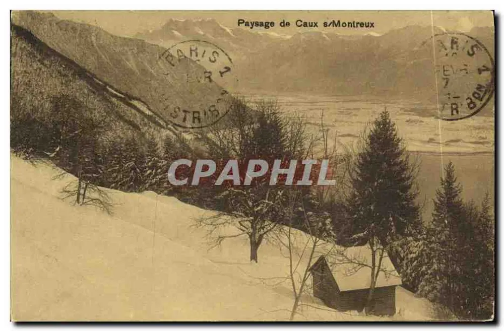 Paisagem de Caux s/Montreux — Editor E. Fransioi, n°6226 - Frente