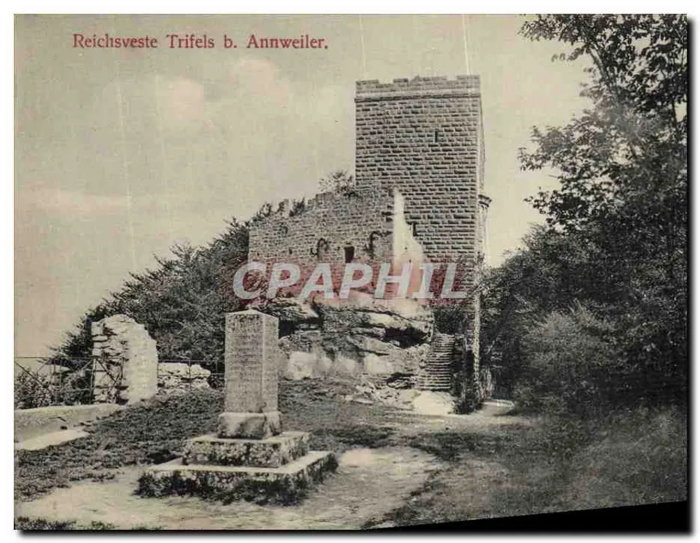 Reichsveste Trifels b. Annweiler — ruínas de um castelo fortificado — editor: Kunstverlag Hartmann Straßburg - Frente